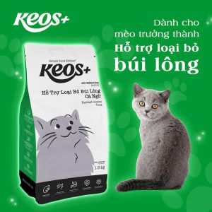 [Keos+] Hạt cho mèo hỗ trợ loại bỏ búi lông, vị cá ngừ (350gr - 7kg)